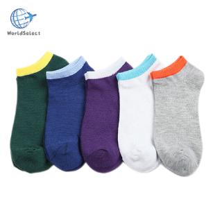 5 Pairs Fashion Spring Summer Men Socks Comfortable And Breathable Splice Color Non-slip Ankle Low Cut Sock