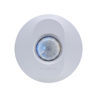 Sensor De Presença Iluminação Fotocélula Para Qualquer Lâmpada – De Sobrepor Ou Embutir Teto – Espi 360 Intelbras Com NF