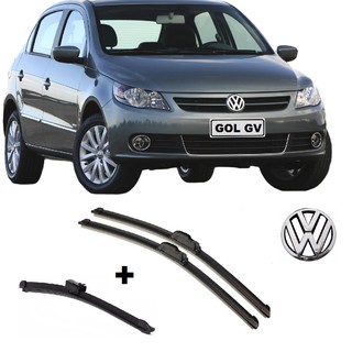 Kit Palheta Limpador Silicone Parabrisas Volkswagen Gol G5 GV Dianteiros + traseiro 2008 até 2012