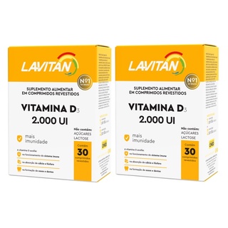 Kit com 2 - Lavitan Vitamina D3 2.000UI Cimed com 30 Comprimidos @ @