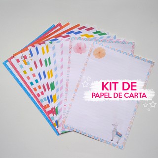 Kit com 12 Papéis de Carta Artesanal Variado