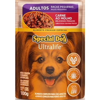 Sache Special Dog Caes Cachorro todos tipos animais pet ração úmida macia SABOR CARNE ao molho - 100g