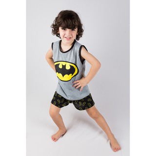 Pijama Infantil barato Masculino Estampa Super Heróis atacado Regata malha PV/conjunto infantil menino (2)