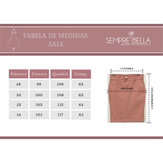 Saia Jeans Rosa C/ Lycra - Plus Size do 48 ao 54 - Moda Evangélica (6)