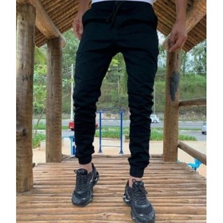 calça masculino jogger jeans e sarja preto slim com lycra
