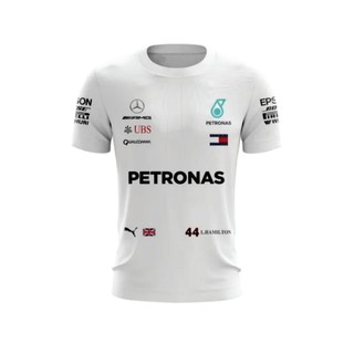 camisa/Camiseta Lewis Hamilton Mercedes Branca