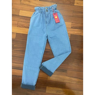 Calça jeans Mom feminina claro cintura alta (3)