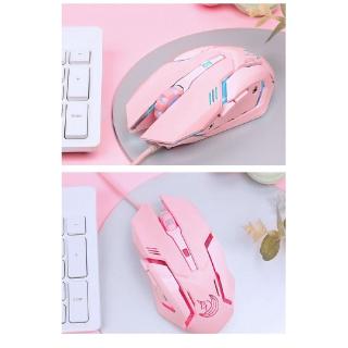 Gaming Mouse Optical Wired Computer Mouse Anime Sailor Moon Colorful Backlit Pink Gamer Mice for Girl PC Mac Laptop