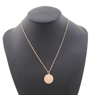 Fashion Rose Flower Charm Pendant Necklaces For Women Gift Vintage Coin Gold Color Chains Necklace Statement Jewelry (3)