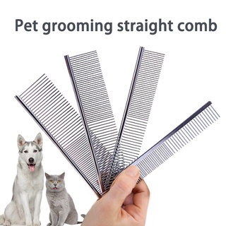 Pente de estimação Pet Hair Removal Comb Stainless Steel Pet Grooming Comb For Dogs And Cats Removes Loose Undercoat Portable Comb Pet Products Pente de Tratamento de Animais de Estimação