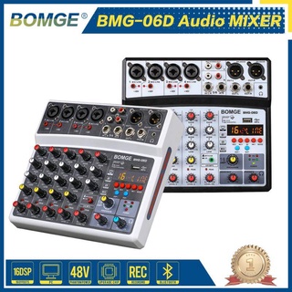 BOMGE 6 Canal Dj Mixer Áudio Com MP3 USB Bluetooth , Registro Estéreo , 48 V Phantom Power , 5 Fonte De Alimentação , 16 DSP Efeitos Eco Para Vivo , Música , Karaoke , Podcast