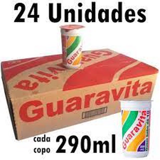 Guaravita Kit 24 Unidades Copo 290ml Guaraná Natural Bebida Típica do Rio de Janeiro
