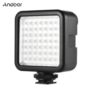 Pr* Andoer W49 Mini Interlock Camera LED Panel Light Dimmable Camcorder Video Lighting With Shoe Mount Adapter for Canon (1)