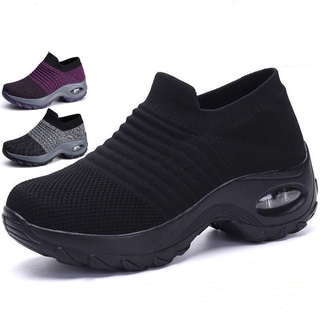 2021 new flying fabric sports shoes breathable women's running shoes