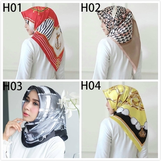 ✨Estoque Pronto✨WJ1004/Hijab/Lenço Quadrado De Cetim Estampado 44 Cores/Xale De Cetim Tudung/Tudung/90x90cm (5)