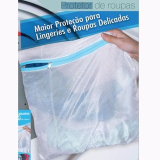 Kit de 2, 3 e 5 Sacos de lavar roupas, protetor para lavar roupas, com zíper, P, M e G (6)