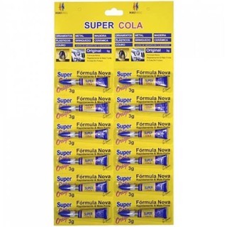 Cartela Super Cola Bond 3g Caixa Com 12 Unidades