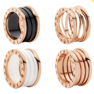 Anel Charity Bvlgariss B.Zero1 Rosa Dourada Prata Loops Espiral Branca Preta Pode Escolher A Caixa