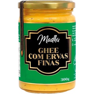 Manteiga Ghee Clarificada Ervas Finas 300g Madhu Bakery