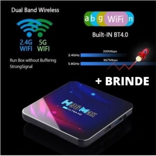 Tv box H96 max 4K Android 11.0 RK3318 Quad-Core Dual Wifi With Bluetooth + BRINDE