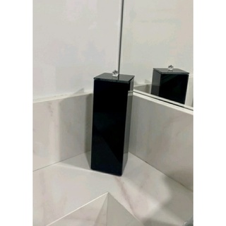 Porta Escova De Dente Vidro com tampa Preto Branco e Espelhado