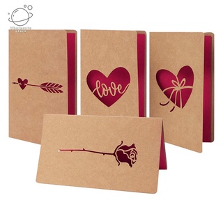Cartão Para Dia Dos Namorados (Incluindo 4 Cartões E 4 Envelopes)