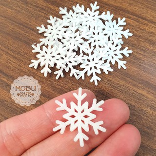 Recorte Feltro Floco de Neve Mod.2 - Tam. 2,5cm - 10 peças (1)