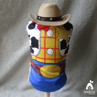Roupa Pet Personagem Woody Toy Story Cowboy ( Não Acompanha Chapéu)