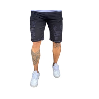 Bermuda Jeans Preta Skinny Masculina (2)