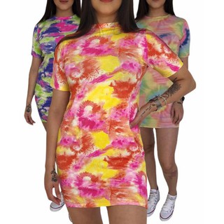 vestido tie dye feminino Kit com 3 tamanho único