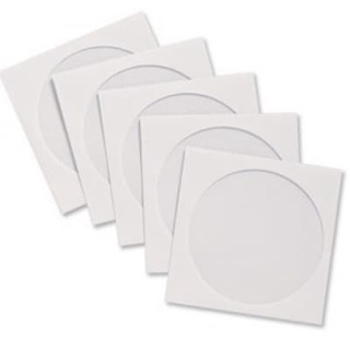 50 Envelope de Papel com Visor Plástico Branco para CD DVD