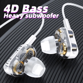 Headset 4d Bass Dual Hifi Stereo 3.5mm Com Microfone + Fone De Ouvido Com Fio