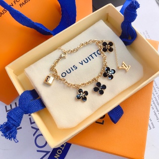 Pulseira Louis Vuitton LV Flor pequena e pulseira de cadeado joias femininas