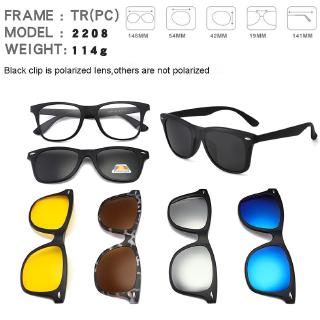 DEARMILIU Ultra-light 6pcs/1set Polarized Clip On Sunglasses Men Women Magnetic Eyewear Eyeglass Frames Optical Glasses (4)