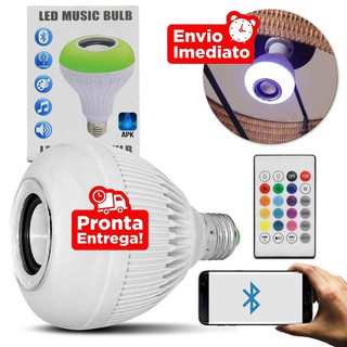 Lâmpada Bluetooth Led RGB Caixa De Som Musical Bulbo Pronta Entrega
