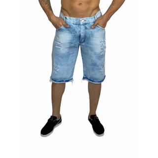 Bermuda Jeans Masculina Destroyed Rasgada Masculina Verão pronta entrega 2021 (4)