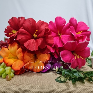 Hibisco Papoula flor artificial buque com 7 flor P/ Decoração Casamento, Arranjos, Decorar Festas e casa