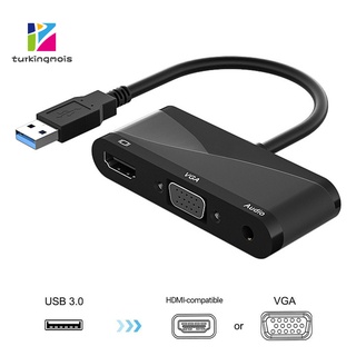 ZTUR_ Adaptador De Vídeo De Jogo USB3.0 Para HDMI-compatible VGA 1080P Conversor De Sinal Alta Resolução DVD