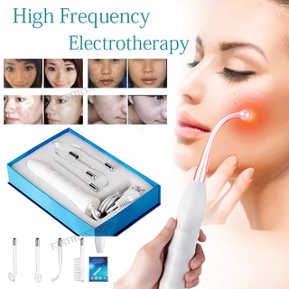 Dispositivo de beleza de eletroterapia de alta frequência 4 em 1 removedor de acne massageador antienvelhecimento 4 tubo eletrodo varinha