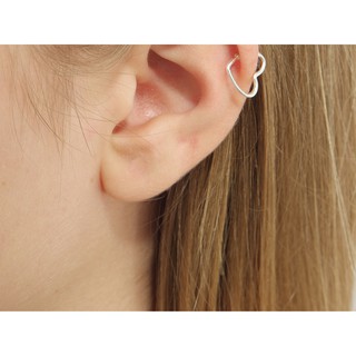 Piercing fake cartilagem coração orelha pressão prata (1)