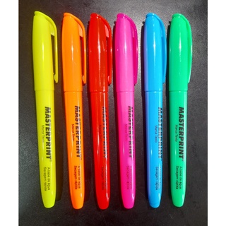 Kit Caneta Marca Texto Neon Masterprint - Vermelho, Rosa, Azul, Verde, Laranja, Amarelo ou Unidade