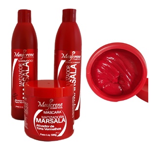 Kit Matizador Marsala Maycrene 3x500ml ( Shamp + Cond + Másc )