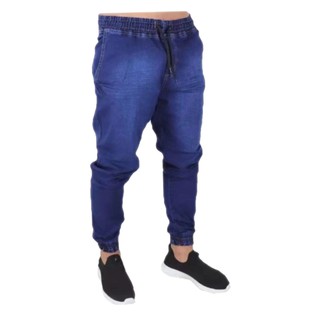 Calça Jeans Masculina Jogger Com Punho Elastico (1)