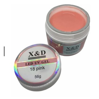 Gel X&d 56g Pink 18 Led Uv Unhas Fibra Xd Acrigel Alongamento Xed