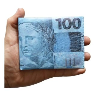 Carteira de luxo cédula 100 reais