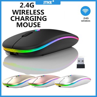 JTKE 2.4Ghz Wireless Mouse Optical LED Adjustable Silent Rechargeable Mouse With Receiver for PC Laptop