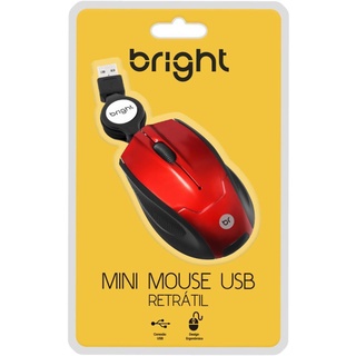 Mouse Mini Optico USB Retratil Vermelho USB (1)