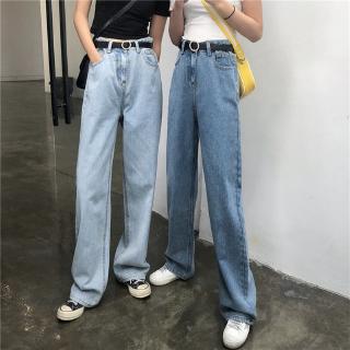 Jeans Coreanos Loose Women Casual Denim Reta Perna Larga Jeans