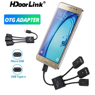 HdoorLink Adaptador OTG Com 3 Portas USB 2.0 Para Cabo Tipo-C 3.1 Macho Dois
