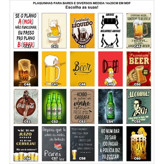 Plaquinhas Decorativas em MDF - Bar & Cerveja